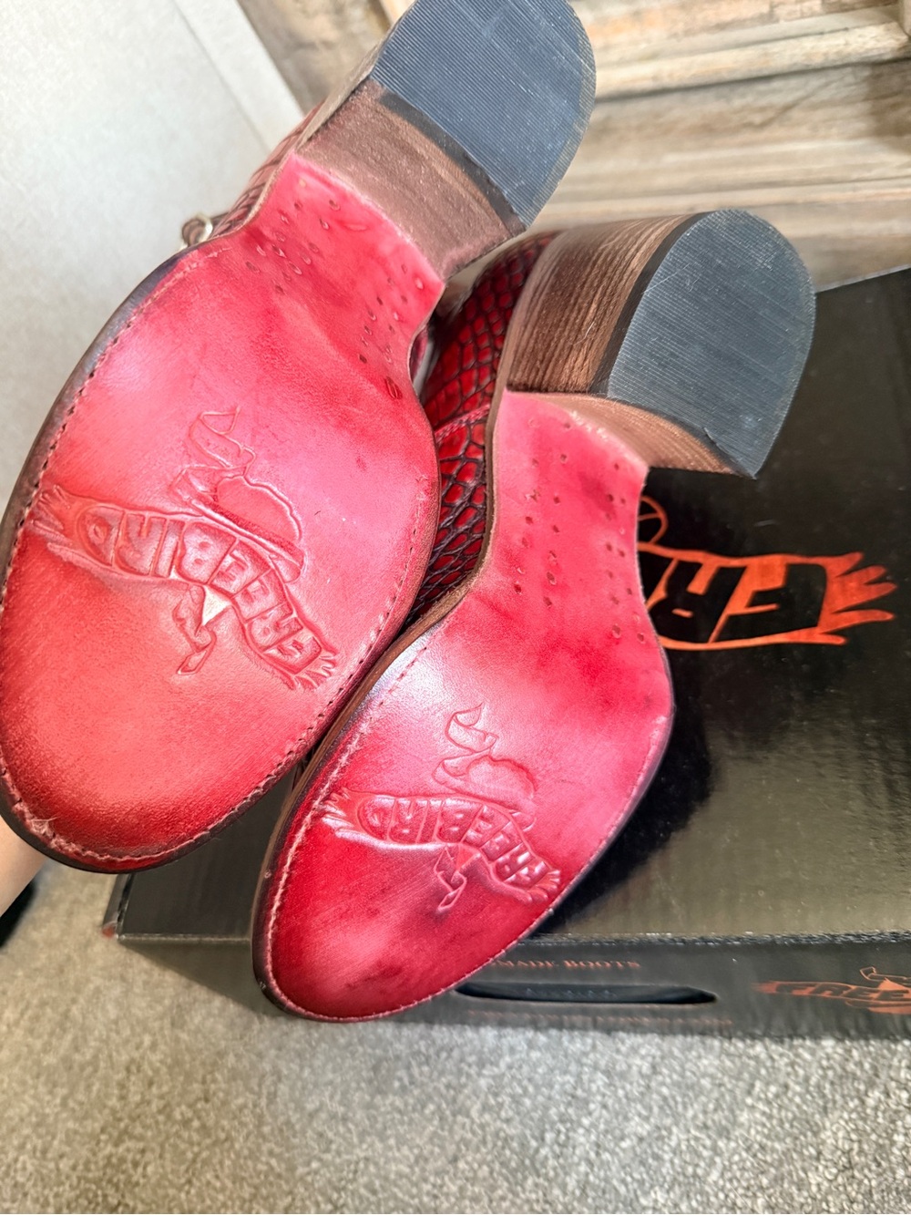 New Freebird Red Croco Randi Size 8 - Picture 5 of 7
